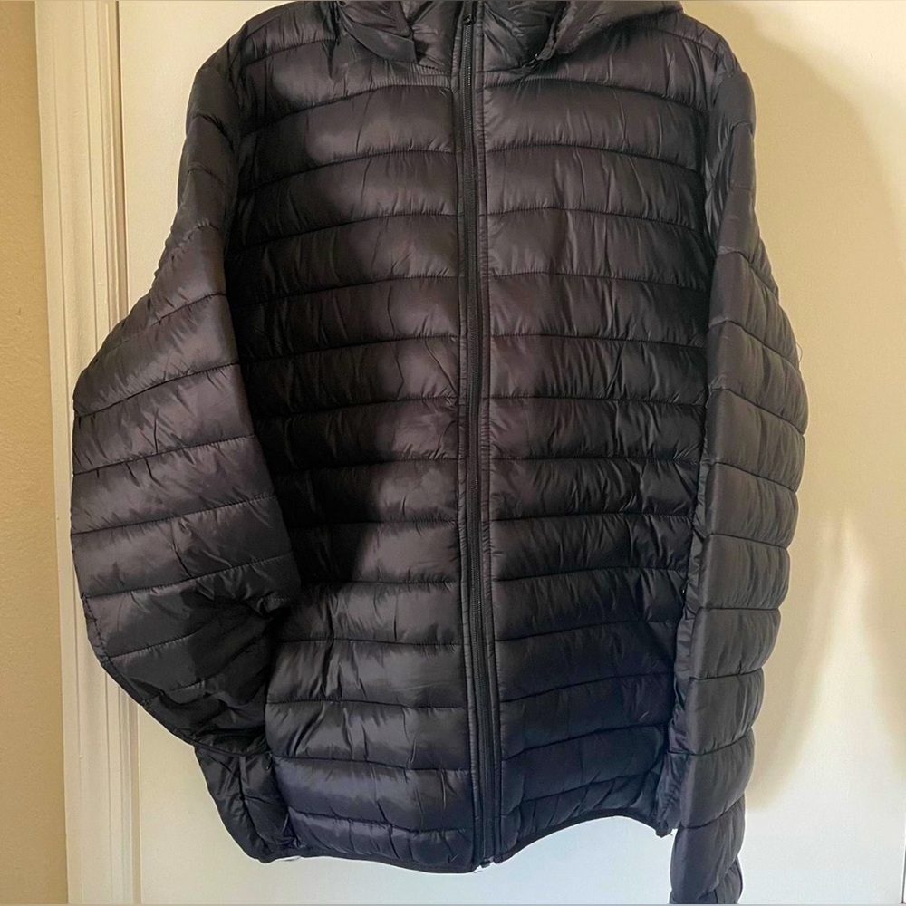 Robert philippe Black windbreaker winter jacket with removable hood NWT